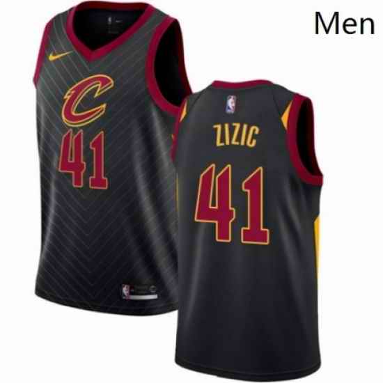Mens Nike Cleveland Cavaliers 41 Ante Zizic Authentic Black NBA Jersey Statement Edition